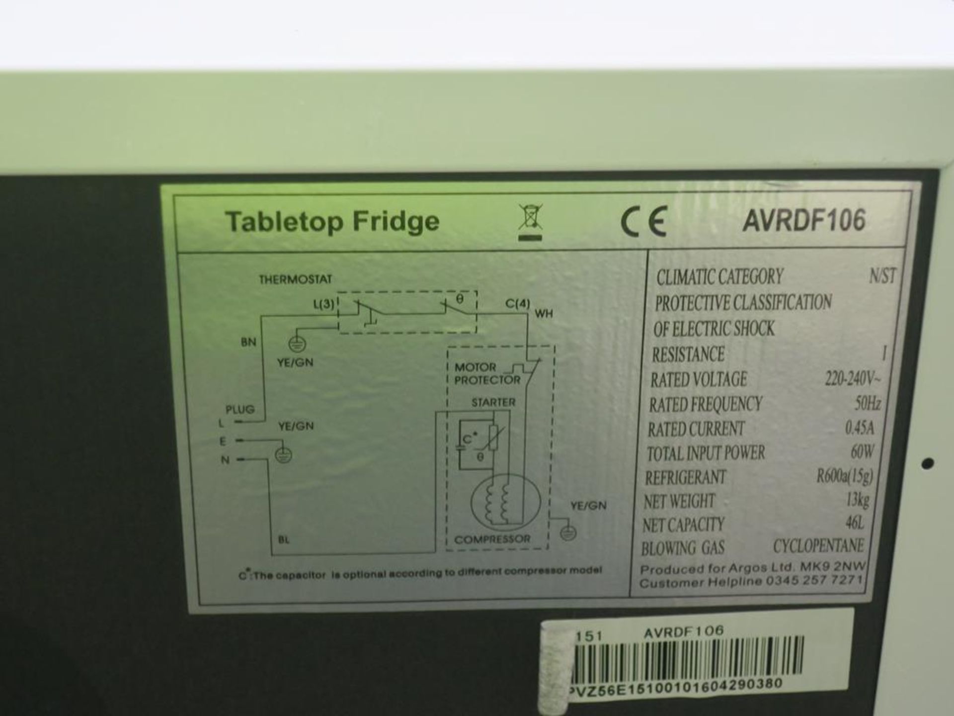 Tesco Microwave Oven Model MM08 and an Argos Tabletop Fridge - Image 4 of 4