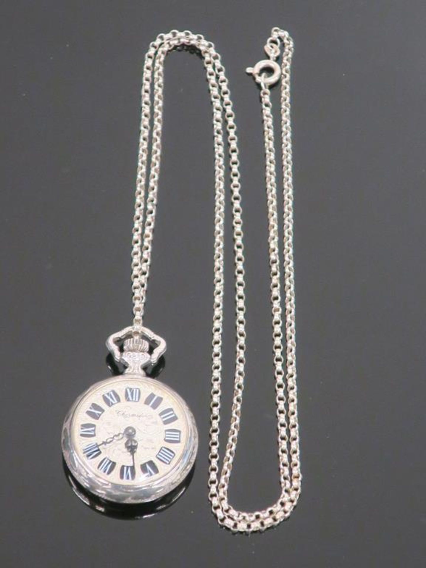 A Vintage, Silver Fob Watch and Chain (est £40-£80)