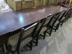 2 x Rectangular Dark Wood Tables and 4 x Chairs