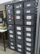 * Storage Rack with 30 Drawers (155cm W x 43cm D x 172cm H)