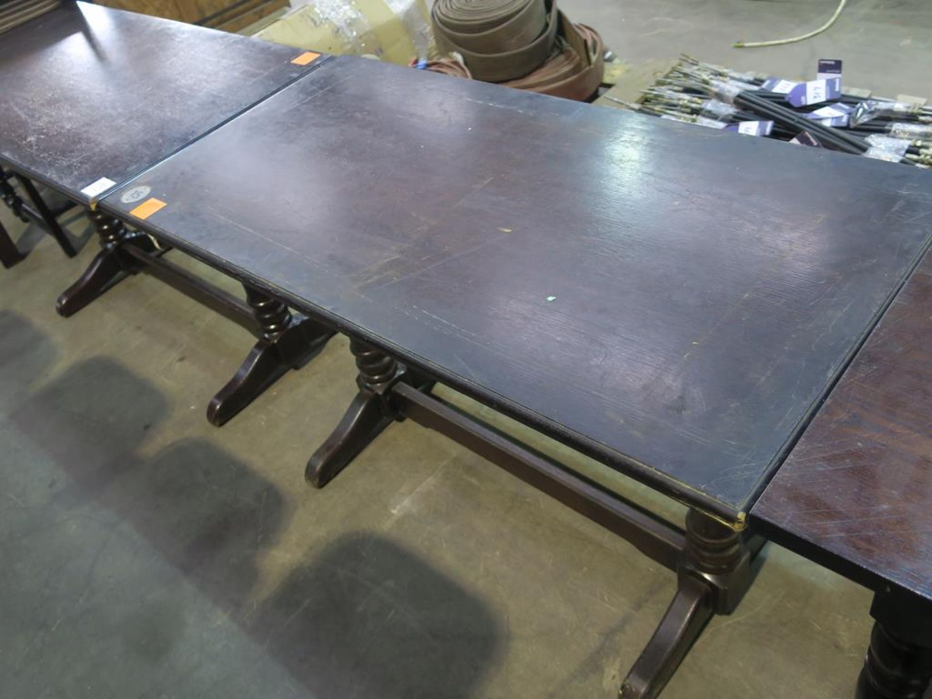 2 x Rectangular Dark Wood Tables - Image 3 of 3