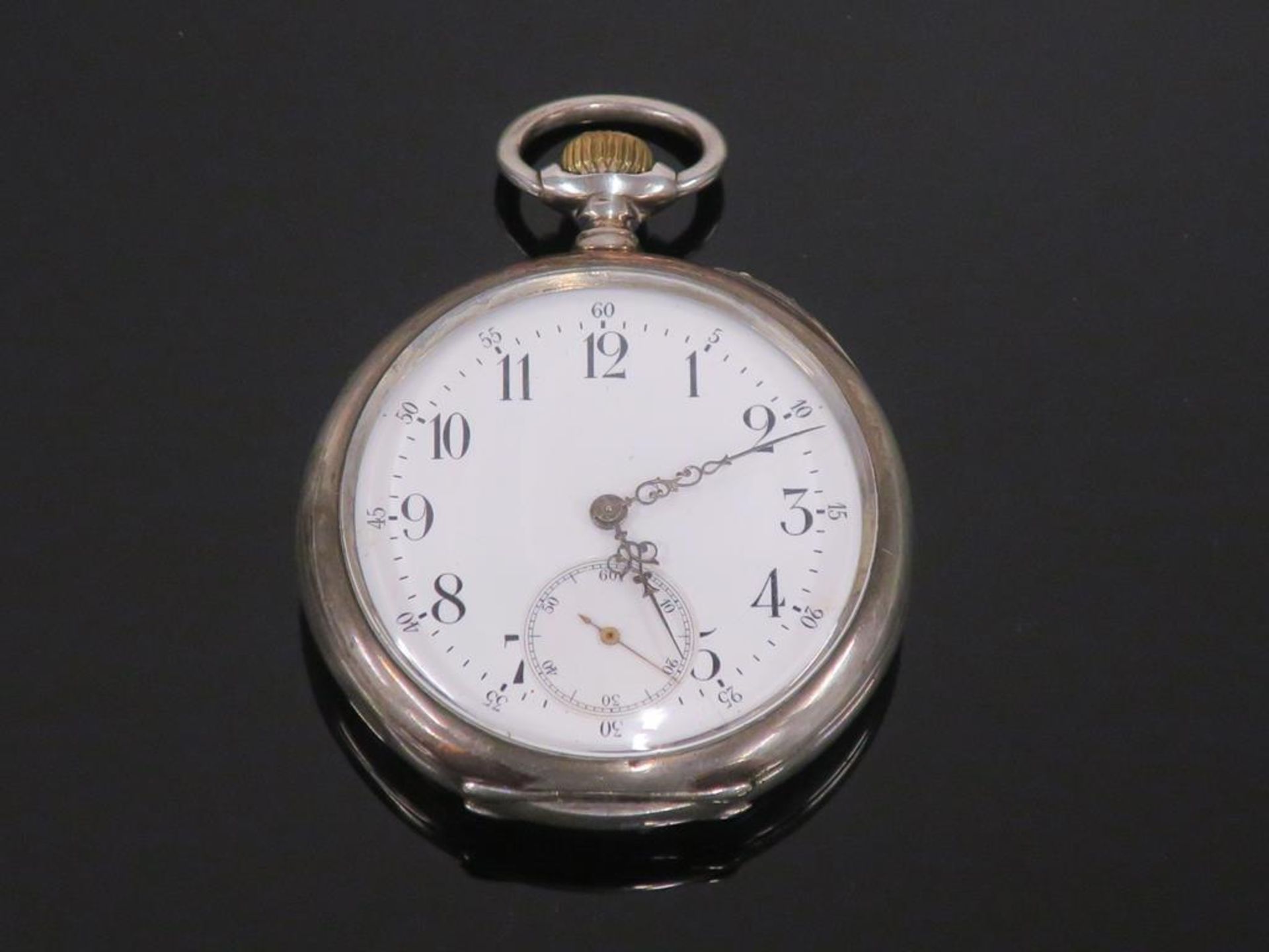 A Fine Silver Pocket Watch Hallmarked with 0.800, 1327426, a Grouse, a German Crescent Moon and