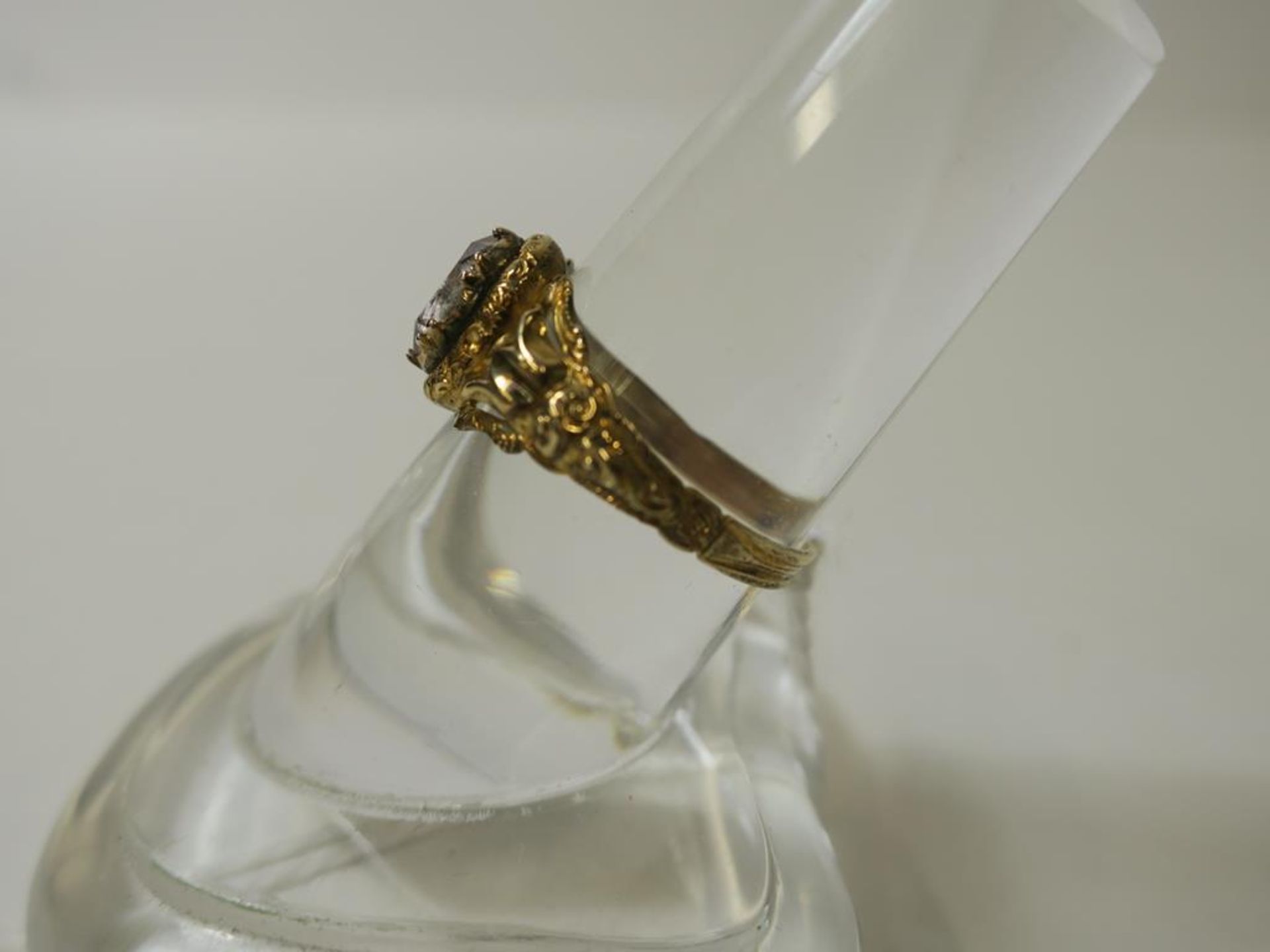 An Antique Gold, Stone Set Ring Circa 1820 size 'Q' (est £50-£100) - Image 3 of 3