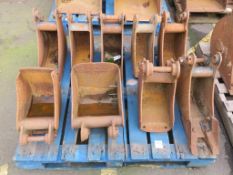 * 9 x Various Digger Buckets. Please Note there is a £5 plus VAT Lift Out Fee on this lot