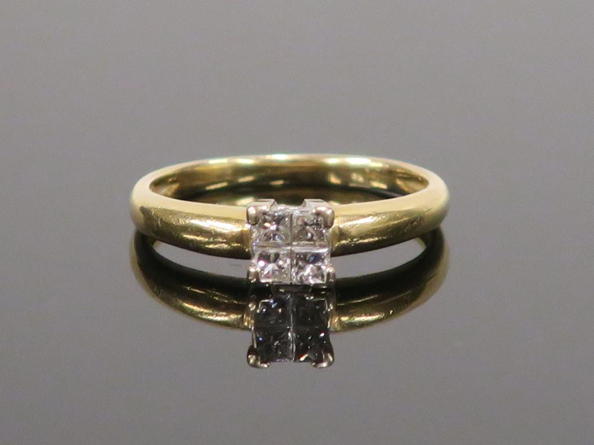A 9ct Gold Diamond Solitaire Ring size L (weight 2.4g) (est £80-£120)