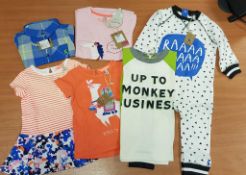 Qty of Children's Clothing including Babygros, long sleeved T-shirts, short sleeved T-shirts and