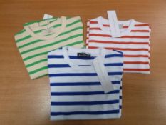 A Quantity of long sleeved T-shirts in red/white, blue/white, green/cream by 'Bob and Blossom',