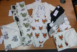 A quantity of Children's Clothing by 'Tobias & The Bear', Muffy Portrait Leggings in black & grey,