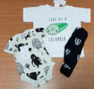 Qty of Children's Clothing by 'Tobias & The Bear', Monster Squad Babygros, 0-3mths - 18-24mths,