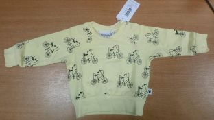 A quantity of yellow Sweatshirts by 'Tobias and the Bear' , sizes 0-6mths - 4-5yrs, RRP £308