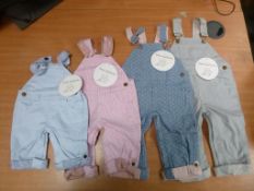 Qty of Dungarees by 'Dotty Dungarees', Trousers - sizes 3-6mths - 3-4yrs, Skirt - 12-18mths,