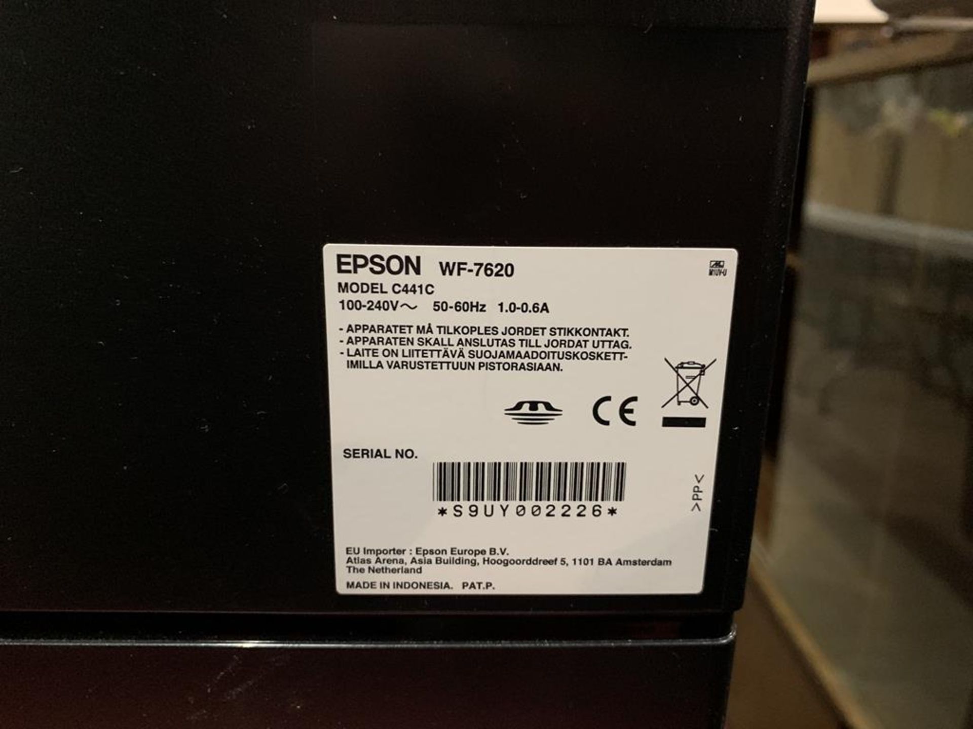 * An Epson Workforce WF-7620 Printer - Image 3 of 3