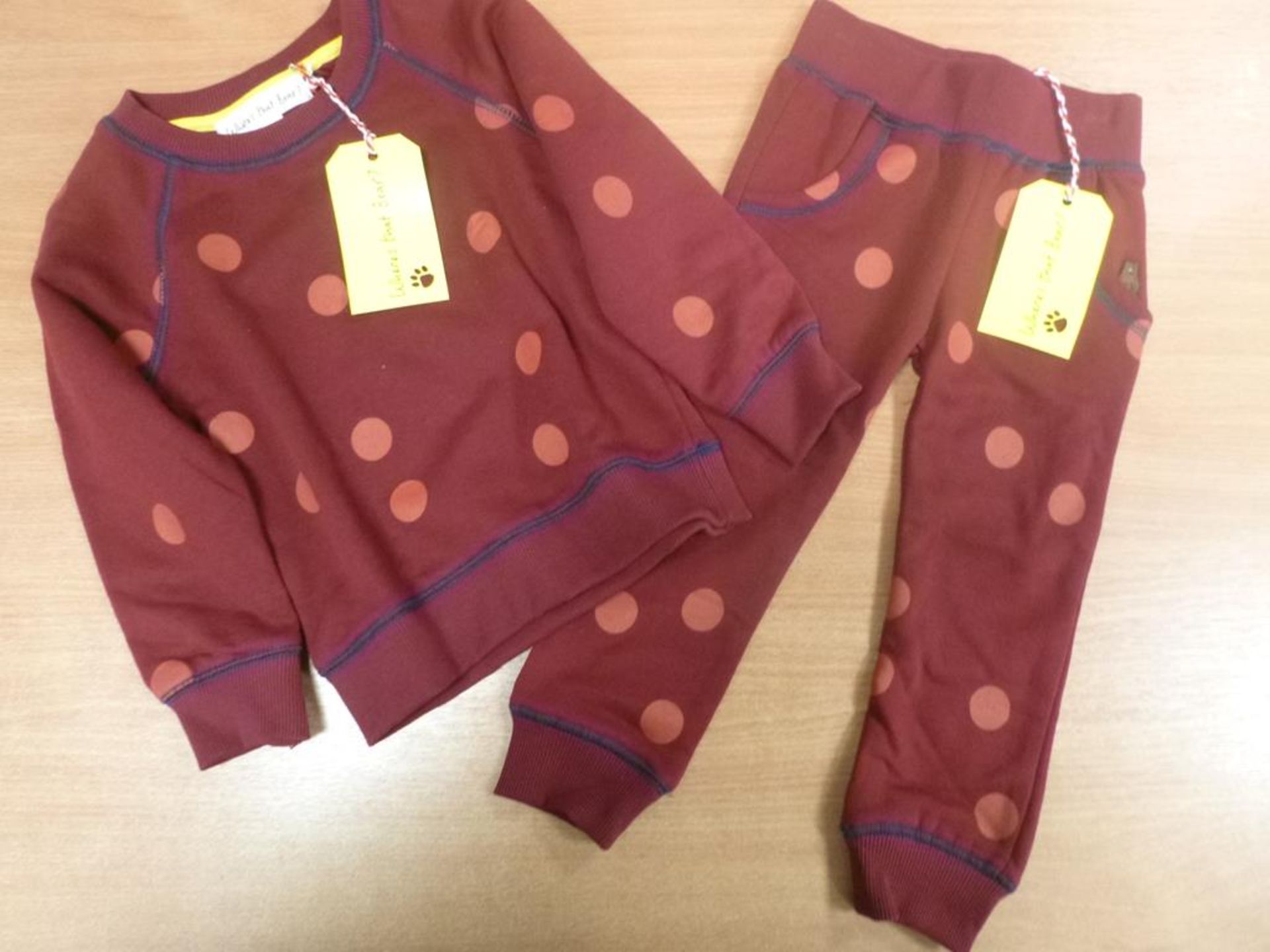 A quantity of Joggers in Dark Berry by 'Where's that Bear' and 6 x Matching Sweaters, sizes 1-2yrs -