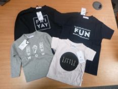 A quantity of black T-shirts, size 5-6yrs, RRP £56, a quantity of Little (Mink) T-shirts by '