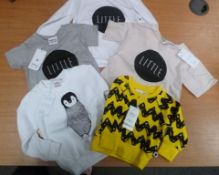 A quantity of Children's clothing by 'Tobias & The Bear', long sleeved T-shirts in white with '