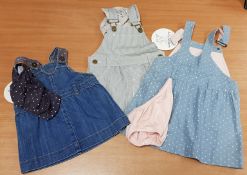 Qty of Dungarees by Dotty Dungarees, Trousers & Skirts. Trousers, blue & pink, ages 2-3yrs - 4-5yrs,