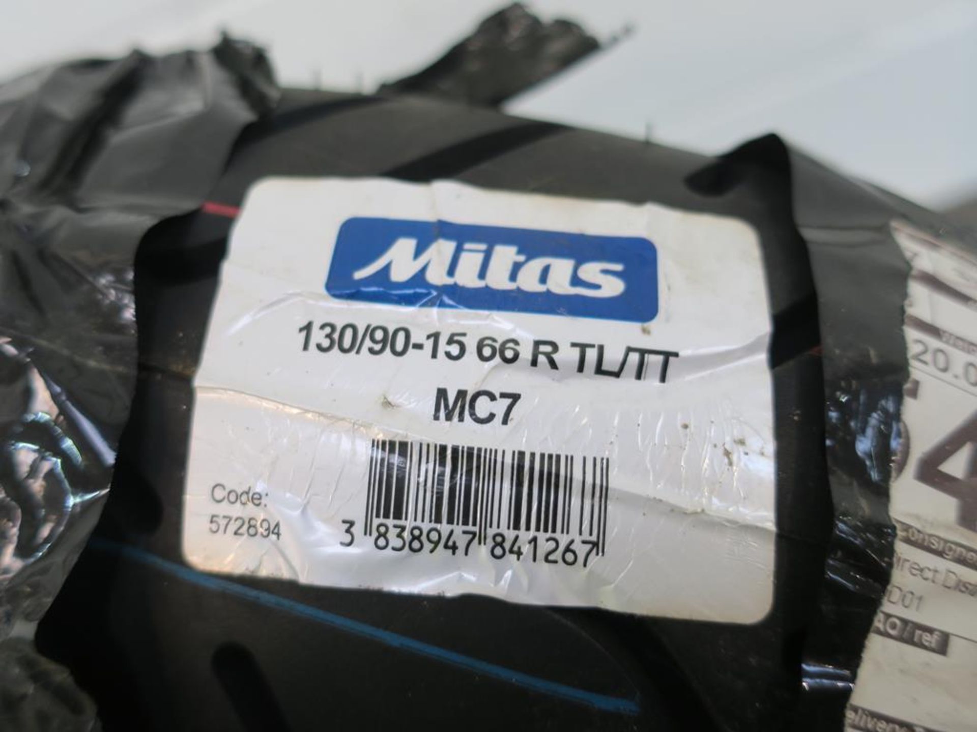 * A Mitas 130/90-15 66 RTL/TT MC7 Tyre together with a Mitas MC7F 110/90-16 Motorcycle 59P Tyre ( - Image 5 of 5