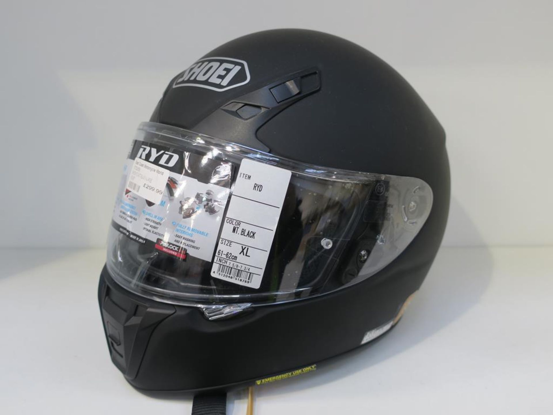 * A Shoei Ryd Matt Black XL Helmet (RRP £256.99)