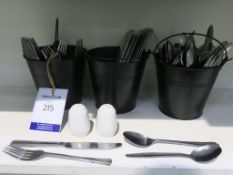 * A selection of Stainless Steel Cutlery in Buckets