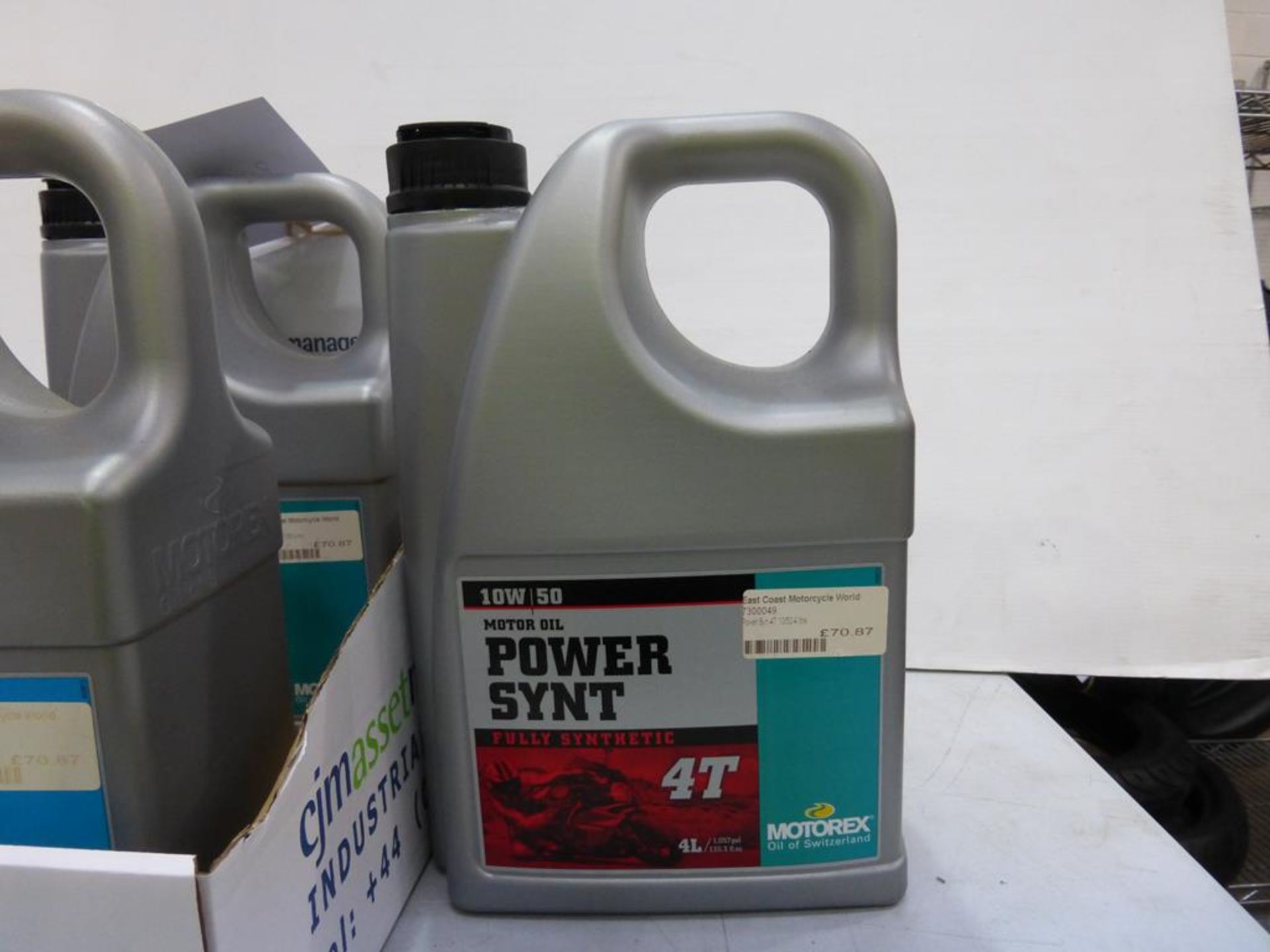 * Three 4L Bottles of Motorex 4T Fully Synthetic 10W/50 Power Synt Motor oil (RRP £70.87 each) ( - Image 3 of 3