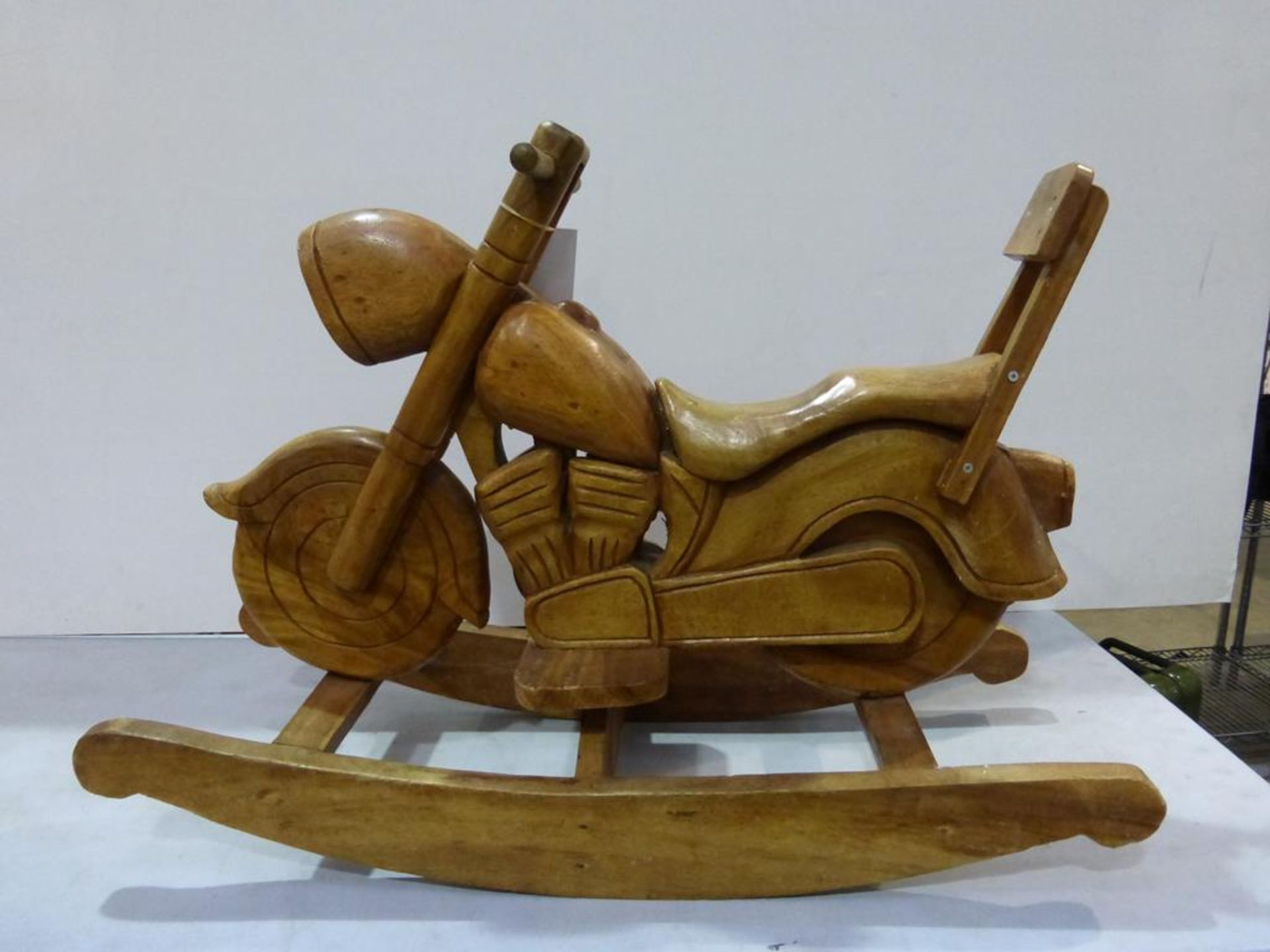 * Wooden Rocking Motorbike Childrens Furniture H725cm W98.5cm D36cm (RRP £195) - Image 4 of 4