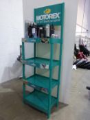 * Motorex Oil of Switzerland Stand with Four Shelves H209cm W70cm D43cm together with a quantity