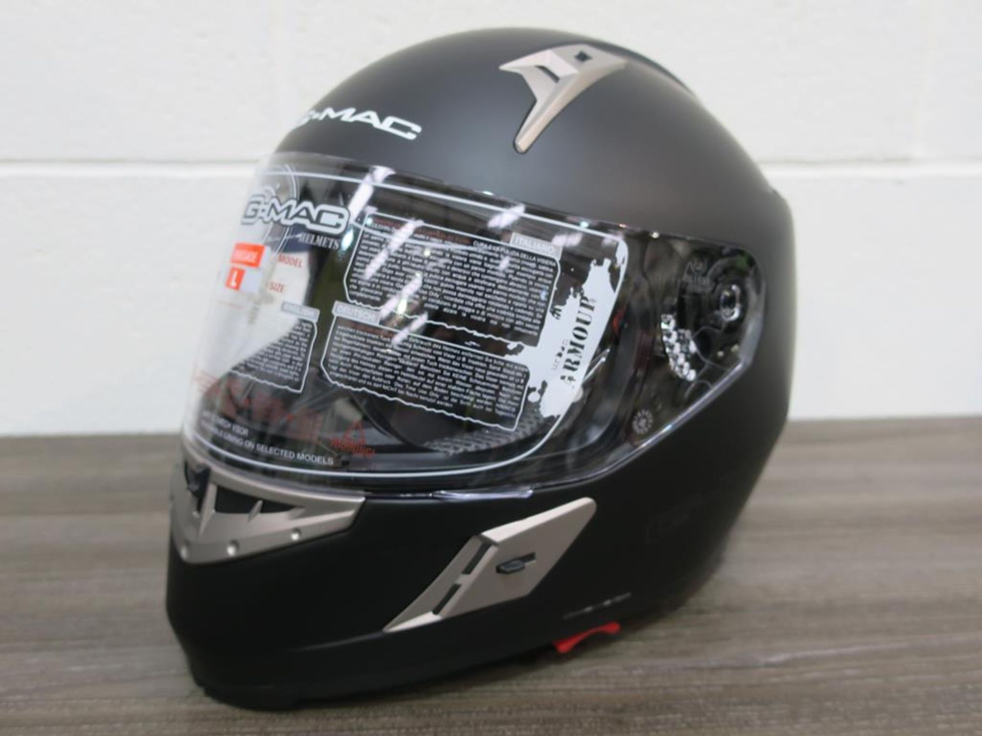 * G-Mac Renegade Satin Black 108144 Helmet size L (RRP £62) - Image 2 of 2