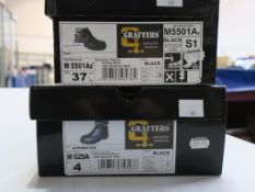 * Two pairs of new/boxed Grafters Footwear: a pair of Black Safety Boots 'Chukka' size 37 (UK 4) and