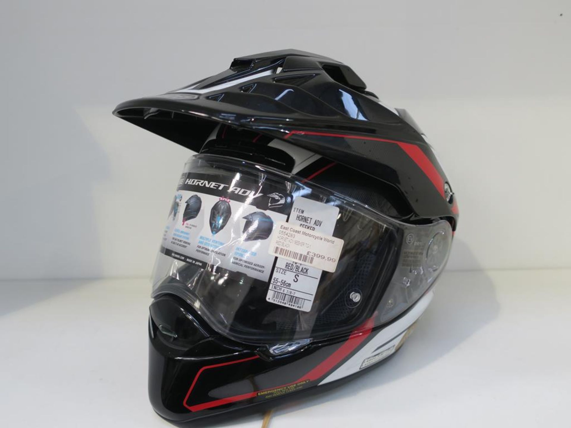 * A Shoei Hornet Adv Seeker TG-1 Red/Black Size Small (RRP £399.99)