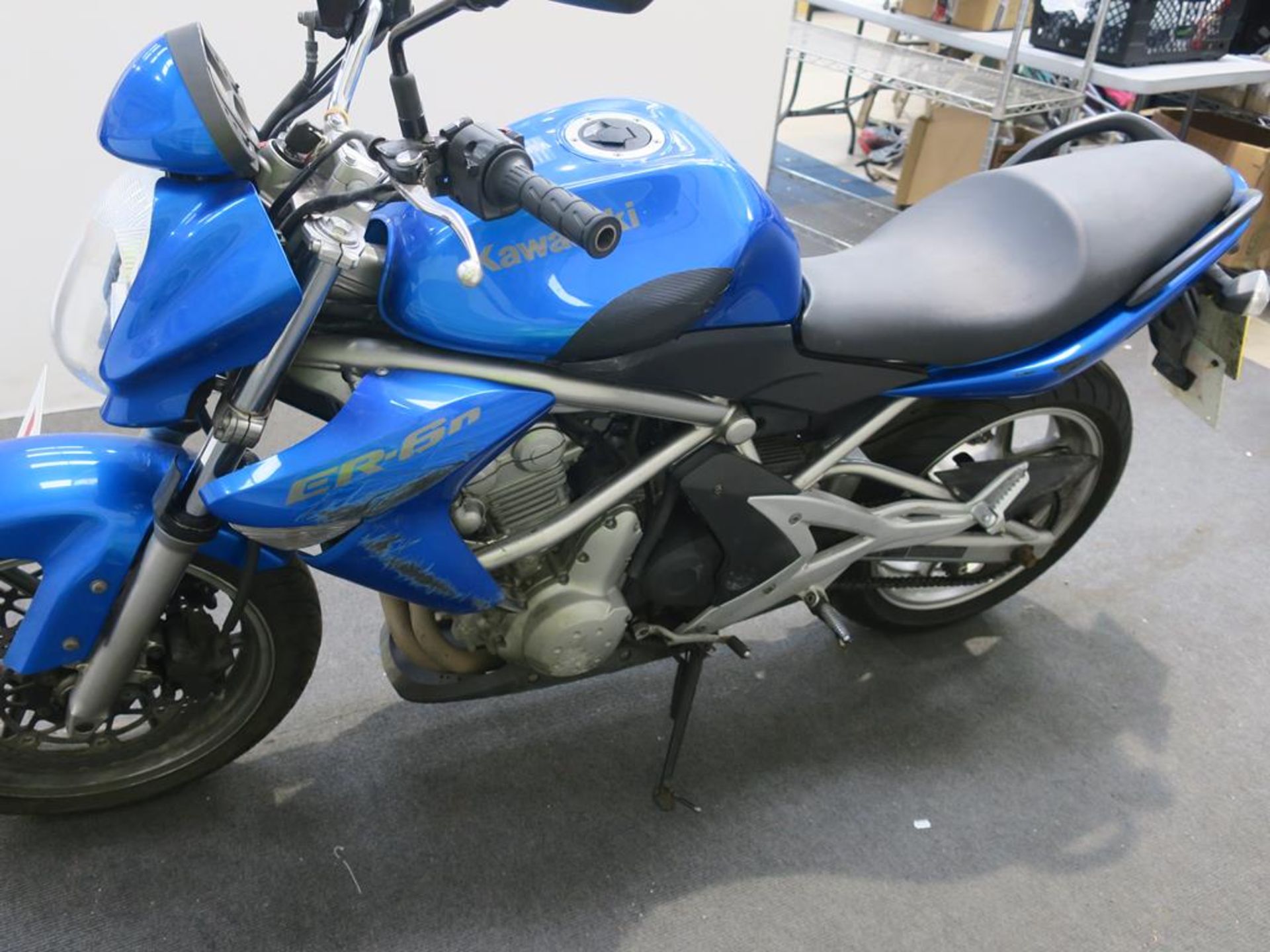 * A Kawasaki (Blue) ER-6n 649cc petrol Motorbike (untaxed); MOT history passes since 2011; date of - Image 11 of 14