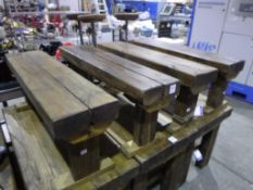 * 4 x Rustic Wooden Benches