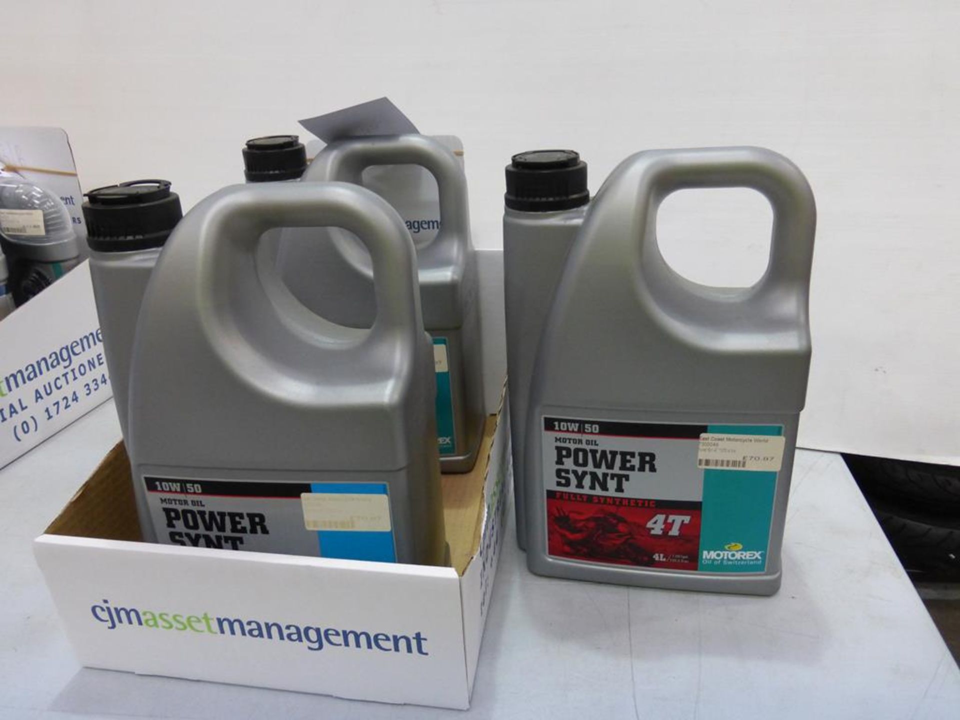 * Three 4L Bottles of Motorex 4T Fully Synthetic 10W/50 Power Synt Motor oil (RRP £70.87 each) (