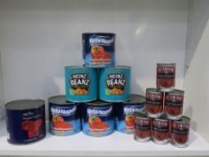 * A selection of Canned Food including Heinz Baked Beans, Sterling, Bella Napoli, Riverdene
