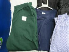 * Two boxes of mixed Clothing to include Green 'Scout' long sleeve Tops and Elasticated Waist