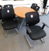 Oval conference table, and 5 x cantilever chairs
