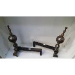 This is a Timed Online Auction on Bidspotter.co.uk, Click here to bid. A pair of Iron (?) Andirons