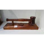 This is a Timed Online Auction on Bidspotter.co.uk, Click here to bid. A Wooden Gavel and Base/Stand