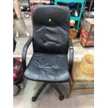 This is a Timed Online Auction on Bidspotter.co.uk, Click here to bid. A Black Faux Leather Swivel