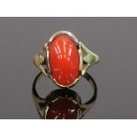 This is a Timed Online Auction on Bidspotter.co.uk, Click here to bid. A Vintage Coral Ring (tests