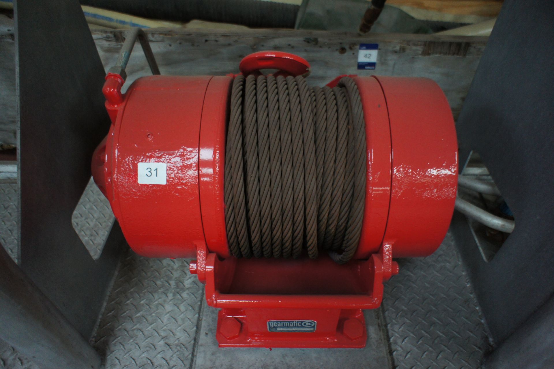 * Gearmatic 22SCR Marine Specification hydraulic winch, mounted on Galvanised Frame, unused. - Image 5 of 5