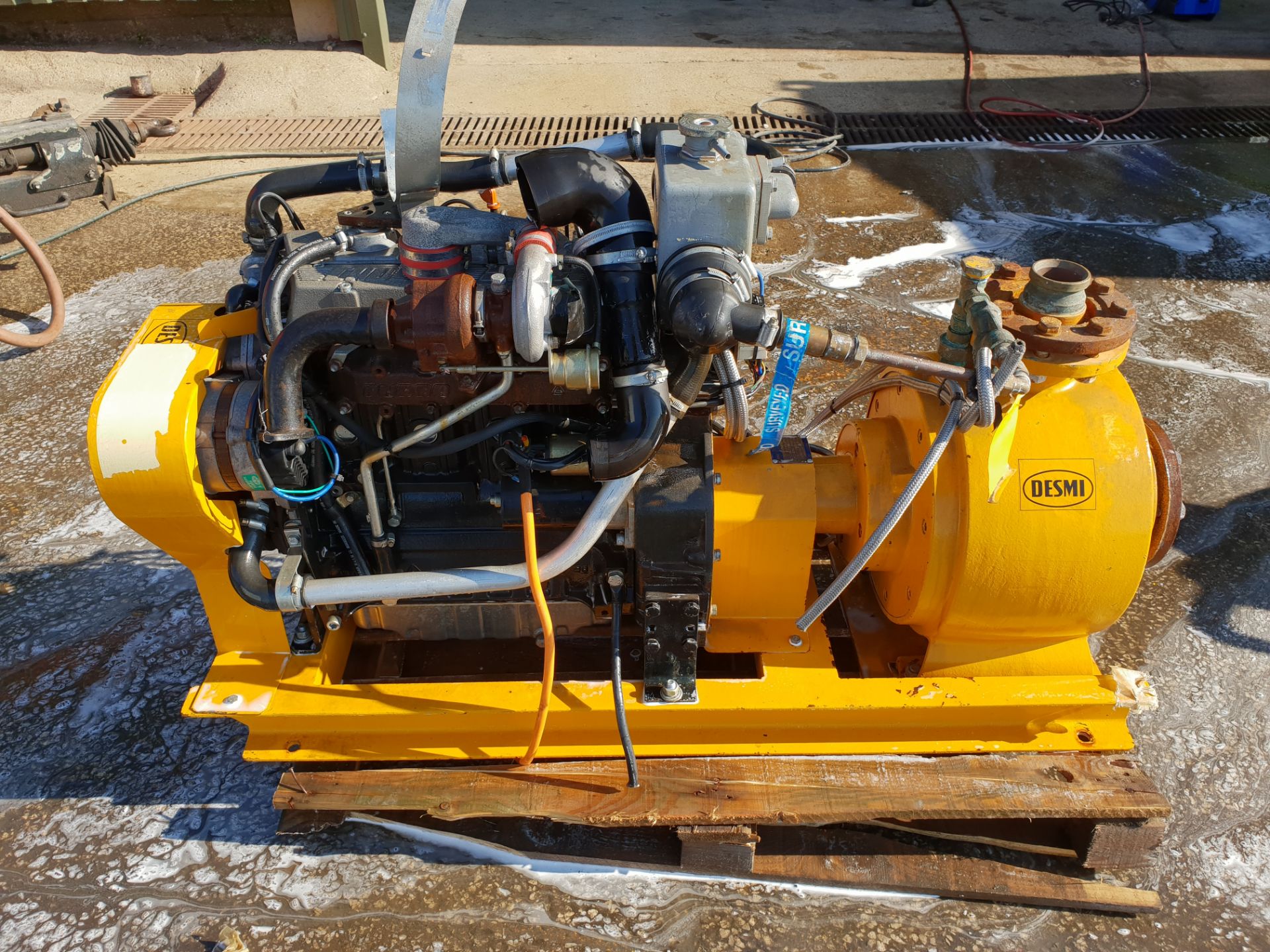 * Desmi Skid Mounted Water Pump Lomardini 4 cylinder Turbo Diesel Engine. Please note this lot is - Image 2 of 4
