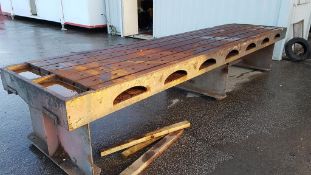 * Heavy Duty T-Slot Welding Bench. A Heavy Duty Steel T-Slot Welding Bench Approx 4825mm x 1120mm,