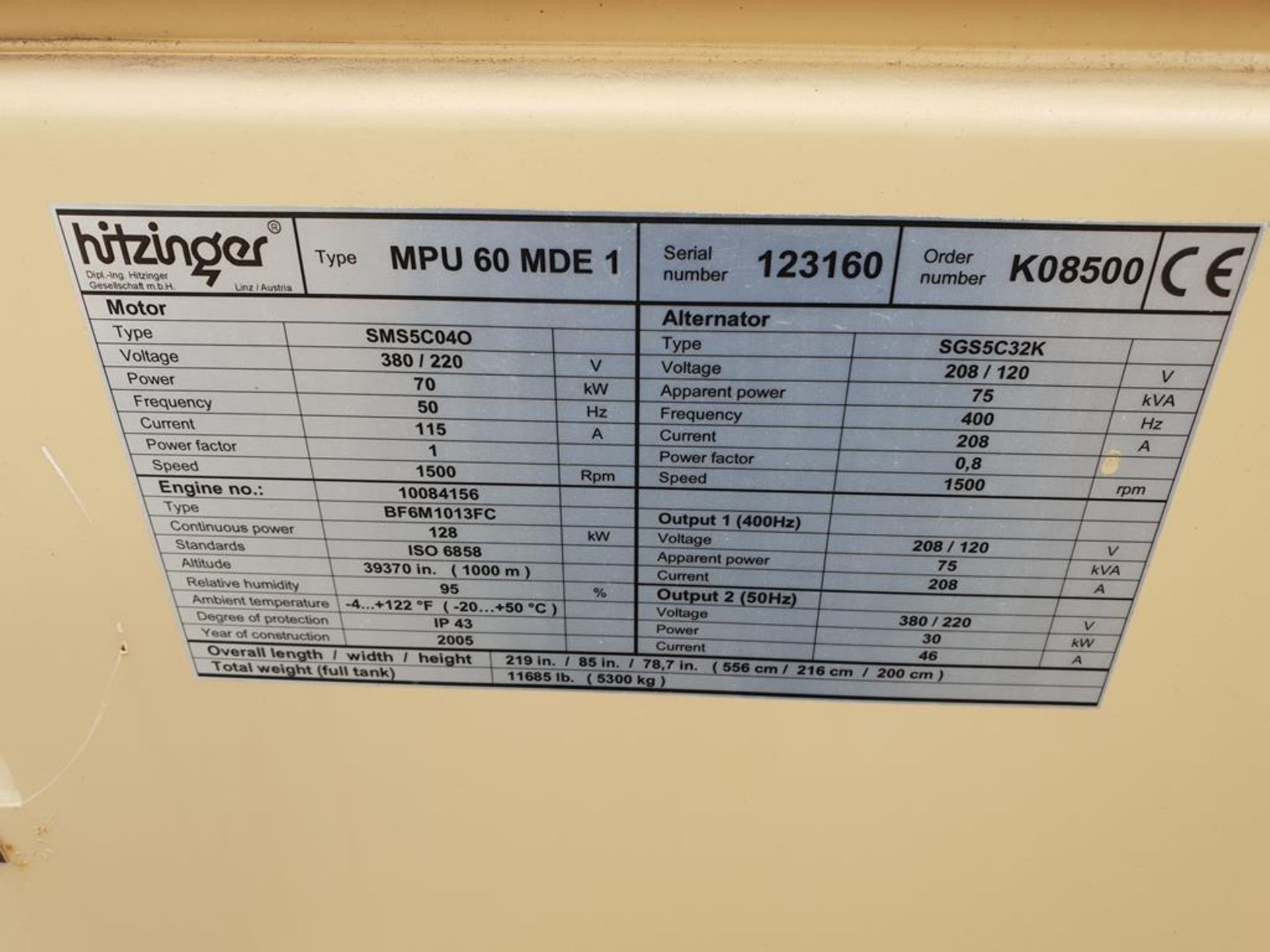 * Deutz BF6M1013FC 75KVA Trailer Mounted Diesel Generator Hitzinger Type MPU 60 MDE 1 Mobile - Image 12 of 12