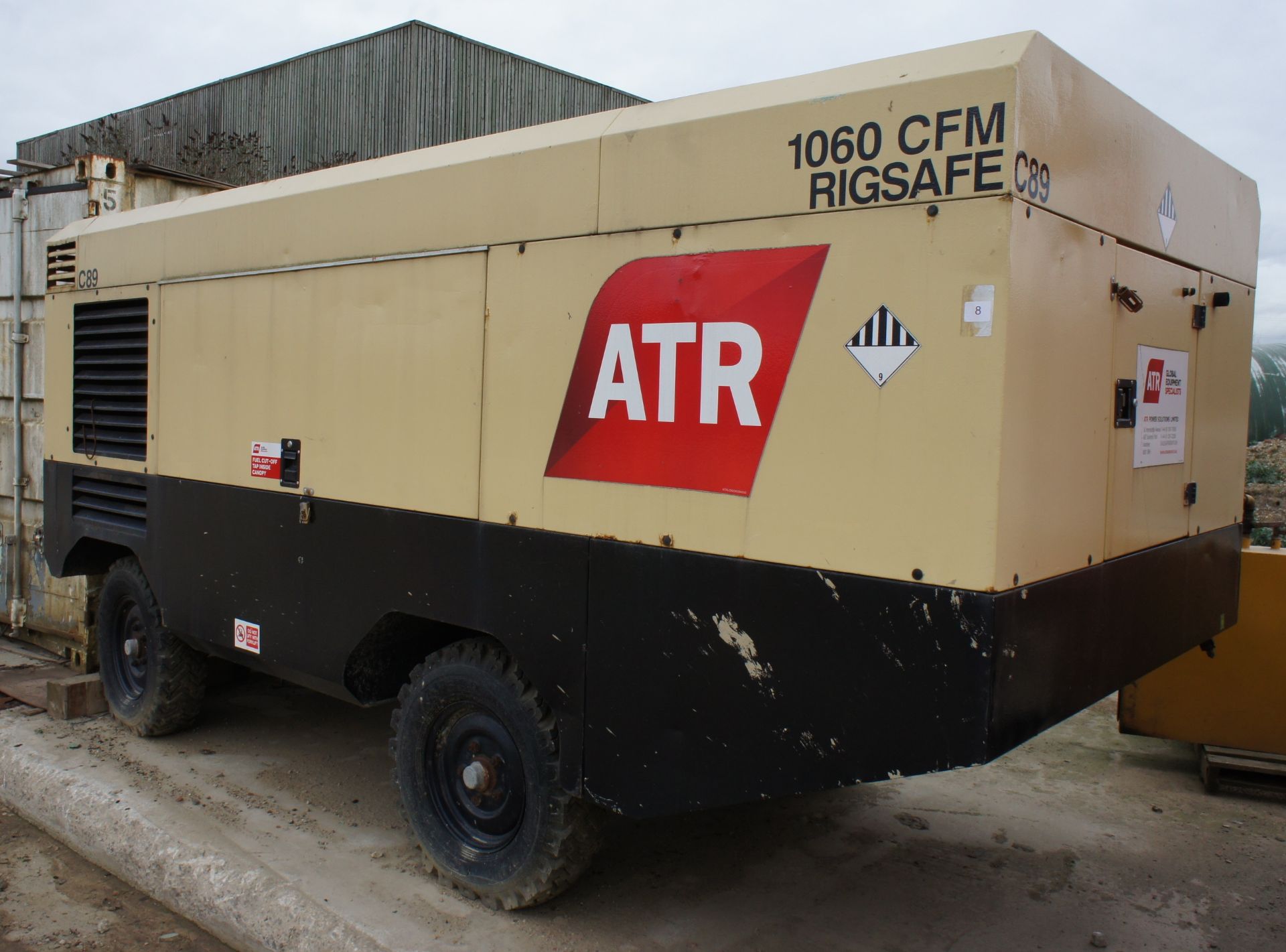 * Mobile Rigsafe 1060CFM diesel engine Air Compressor, Gross 8500kg. Please note this lot is located - Image 2 of 6