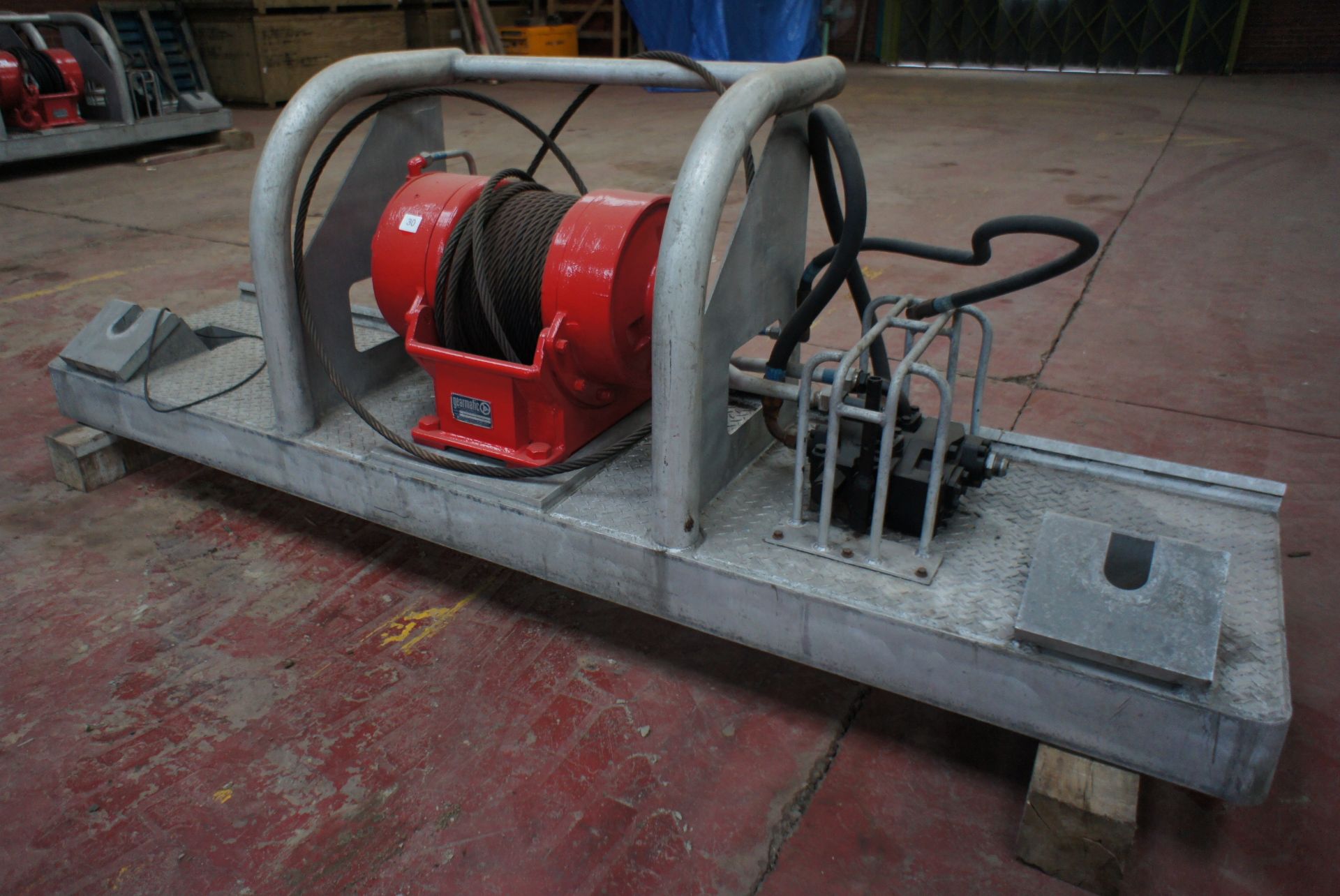 * Gearmatic 22SCR Marine Specification hydraulic winch, mounted on Galvanised Frame, unused. - Image 2 of 6
