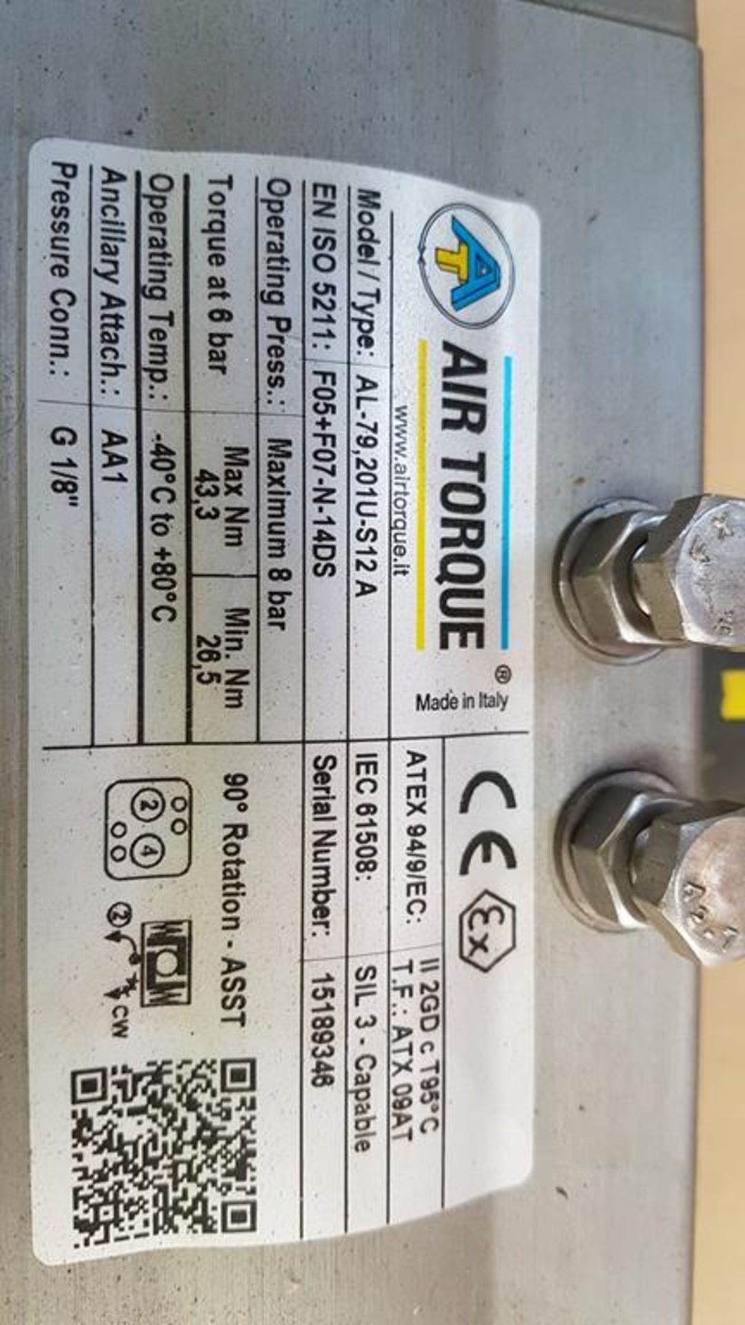 * 4 x Air Torque AL-79 Pneumatic Activated Valves (Seller Ref 339) - Image 2 of 2