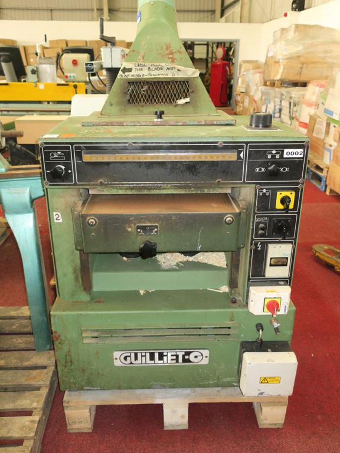 * A Guiliet 500mm Wide Thickneser S/N C0002V1291 3PH YOM 1990. Please note there is a £10 Plus VAT