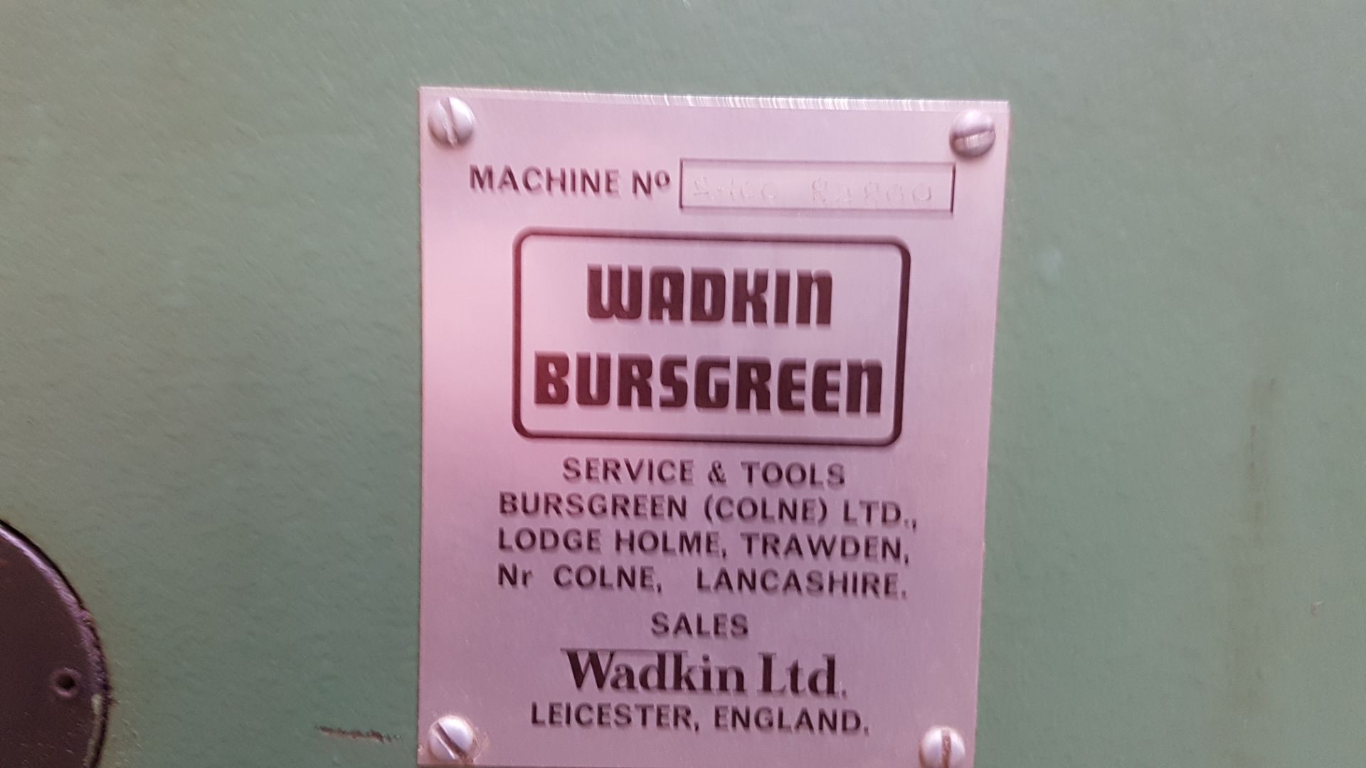 * Wadkin Bursgreen Super 400 Planer A Wadkin Bursgreen Super 400 Surface Planer Machine No:S400/ - Image 5 of 6