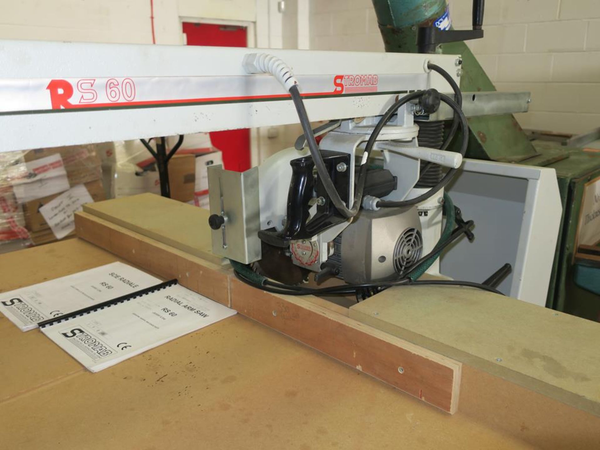 * A Stromab RS60 240V Radial Arm Saw S/N 231459 3PH YOM 2004. Please note there is a £10 Plus VAT - Image 4 of 5