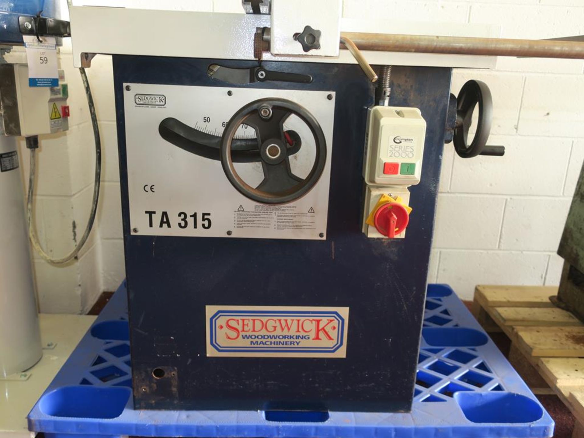 * Sedgwick TA315 Sawbench . Please note there is a £10 Plus VAT Lift Out Fee on this lot. - Image 2 of 4